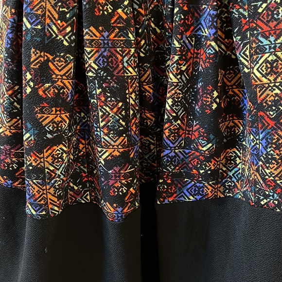 XS Rainbow Print Colorblocked LuLaRoe Amelia Dress - Picture 4 of 5